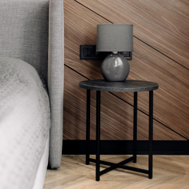 Журнальний стіл Adore Décor Модерн S Круглий 40х40х43 см Чорний/Вугільний камінь