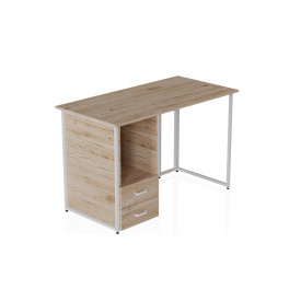 Компьютерный стол Ferrum-decor Отто 75x140x60 белый ДСП Дуб Сан-Марино 16мм