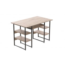 Компьютерный стол Ferrum-decor Тим 75x120x70 черный ДСП Дуб Сан-Марино 32мм