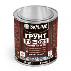 Грунт ГФ-021 алкидный антикоррозионный универсальный Skyline Красно-коричневый 3 кг Киев