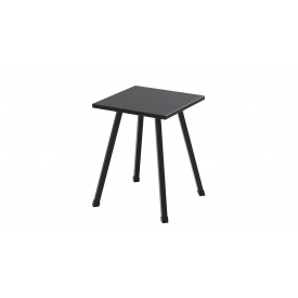 Табурет кухонный Ferrum-decor 430x320x320 Черный металл ДСП Сосна Кембра 16 мм (TAB003)