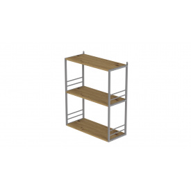 Книжная полка универсальная Ferrum-decor Стим 2 74x63x26 серый ДСП Дуб Артизан 16мм (XK00051)