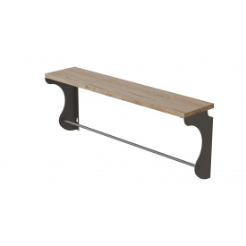 Полиця настінна Ferrum-decor Юзібі 270x600x150 метал Сірий ДСП Дуб Сан-Маріно 16 мм (UZI0037)