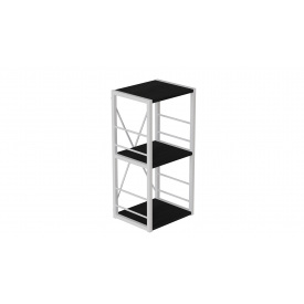 Этажерка 3/34 Ferrum-decor Серии Конект с тумбой 144x34x28 Черный ДСП Сосна Кембра (FD1002)