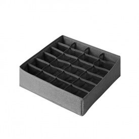 Органайзер 32×32×10 см на 24 відділення для зберігання нижньої білизни Темно-сірий (24SS) Текстиль М