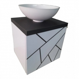 Пластиковая подвесная тумба Chaos black 50 см