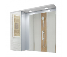 Зеркальный шкаф в ванную комнату Tobi Sho 80-S с подсветкой 700х800х150 мм