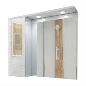 Зеркальный шкаф в ванную комнату Tobi Sho 80-S с подсветкой 700х800х150 мм