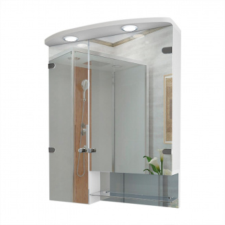 Зеркальный шкаф в ванную комнату Tobi Sho 750-SZ с подсветкой 752х600х125 мм