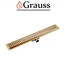 Душевой трап из нержавеющей стали SUS304 FD35-70x800-BRUSHED GOLD ,Grauss Чехия