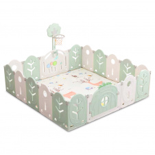 Манеж BabyPlayPen Магической лес встроенное баскетбольное кольцо 205*205*62 Оливковый