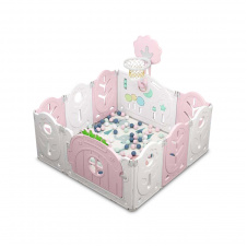 Манеж BabyPlayPen "Магической лес" встроенное баскетбольное кольцо 123*123*60 см Розовый