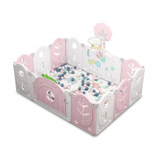 Манеж BabyPlayPen "Магической лес" встроенное баскетбольное кольцо 123*165*62 см Розовый