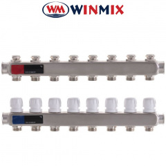 Коллектор для системы "ТЕПЛЫЙ ПОЛ" Winmix Европродукт 1100-08 на 8 выхода с термодатчиком (нержавейка) Херсон