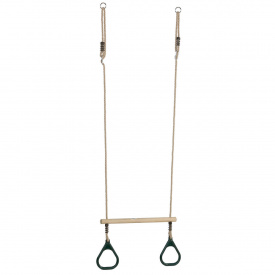 Гимнастическая трапеция с треугольными кольцами для игровой площадки зеленый Just Fun BT187359