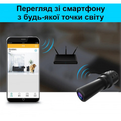 Міні камера із записом та переглядом зі смартфона Nectronix X14 wifi 2 Мп Чорний (100841) Львів