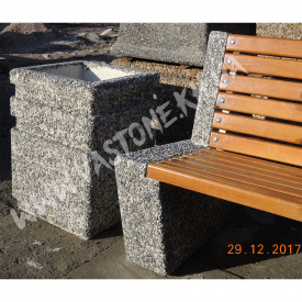 Урна для мусора «Невада» уличная бетонная Гранит серо-красный, Стационарный, Переносная, Сверху, Натуральный камень, Урна