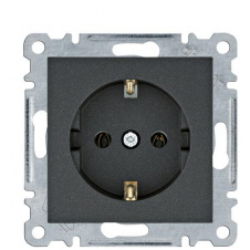 Розетка Hager WL1053 Lumina 16А/230В із з/к (чорна)