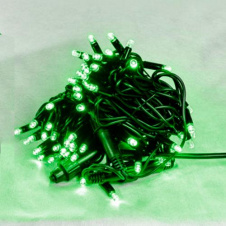 Гірлянда DELUX STRING 100LED 10м (2x5м) зелений/чорний шнур IP44 EN