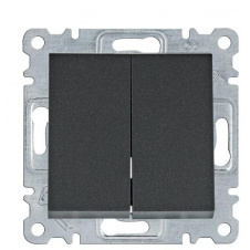 Двухклавишный выключатель Hager WL0043 Lumina 10АХ/230В (черный)