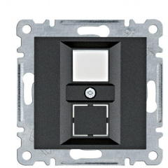 Подвійна панель Hager WL2323 Lumina для RJ12/RJ45 (чорна) Хмельницький
