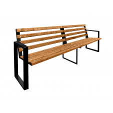 Скамейка Tobi Sho "Дуос" садово-парковая с подлокотниками в стиле Лофт 2 м цвет Дуб