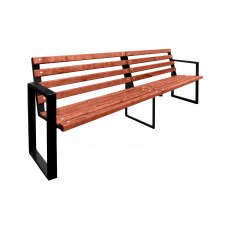 Скамейка Tobi Sho "Дуос" садово-парковая с подлокотниками в стиле Лофт 2 м цвет Красное дерево