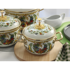 Кастрюля эмалированная "VITALY" Elmani с крышкой, 1,5л, 14см Коростень