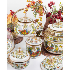 Кастрюля эмалированная "VITALY" Elmani с крышкой, 1,5л, 14см Коростень