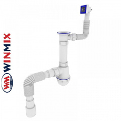 Сифон для кухни SK-04-А 1 1/2" (40) с резьбой выпуском и прямым переливом, Winmix Польша Ивано-Франковск
