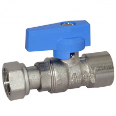 Кран прямий Bianchi 528E 1/2x1/2 з накидною гайкою синій (528004040E)