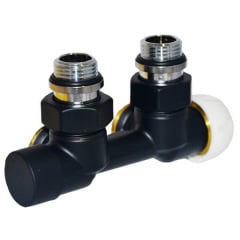 Термостатичний вузол Carlo Poletti FIRST PIASTRE осьовий правий Ø1/2 "Зx3/4" EK 50 мм чорний (V137112EFS9005O) Балаклея