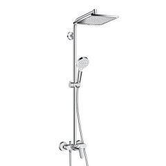 Душова система з одноважільним змішувачем Hansgrohe Crometta E 240 1jet Showerpipe (27284000) Біла Церква