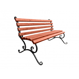 Лавка Tobi Sho садово-паркова кована без підлокітників 1 м колір Червоне дерево