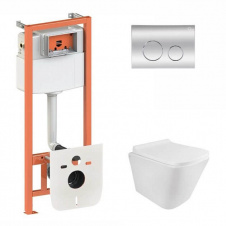 Фото - Інсталяція для унітазу 3 в 1 Qtap Nest + унітаз з сидінням, з панеллю змиву (QT1733052ERW0133M425M11112CRM) Інсталяція для унітазу 3 в 1 Qtap Nest + унітаз з сидінням, з панеллю змиву (QT1733052ERW0133M425M11112CRM)