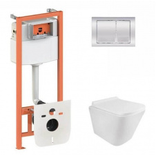 Фото - Інсталяція для унітазу 3 в 1 Qtap Nest + унітаз з сидінням, з панеллю змиву (QT1733052ERW0133M425M06028CRM) Інсталяція для унітазу 3 в 1 Qtap Nest + унітаз з сидінням, з панеллю змиву (QT1733052ERW0133M425M06028CRM)