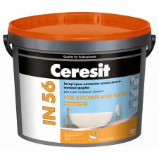 Краска латексная для влажных помещений CERESIT IN 56 For Kitchen-Bath 10 л