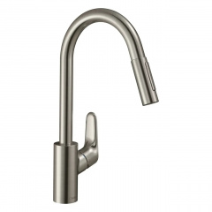 Змішувач для кухні Hansgrohe Focus M41 із душовою лійкою сатін Каменец-Подольский