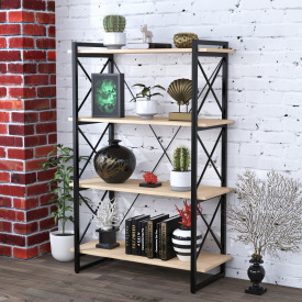 Стеллаж Скиф-4-920 Loft-Design 1400х920х400 мм 4-е полочки дуб-борас