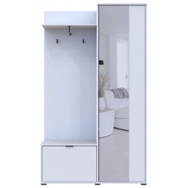 Прихожая Doros Dora 1920х1135х400 мм белого цвета с зеркалом и обувницей