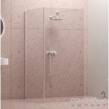 Прямоугольная пристенная бездверная душевая кабина Ravak Walk-In GW1CG4E00Z1 прозрачное стекло/белый