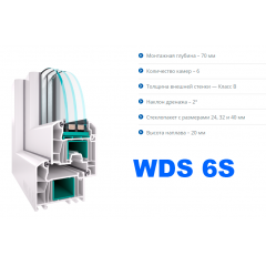 Металлопластиковое окно WDS 6S Хмельницкий