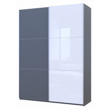 Шафа купе Doros G-Caiser Графіт/Білий 1 ДСП / 1 скло / 3 частини 180х60х240 (42005090)