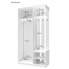 Прихожая Doros City One Door Белый 1 Зеркало 110х45х210 (44900058) Новояворовск