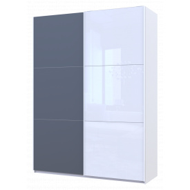 Шафа купе Doros G-Caiser Білий Графіт/Білий 1 ДСП / 1 скло / 3 частини 180х60х240 (42005094)