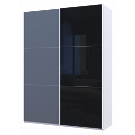 Шафа купе Doros G-Caiser Білий Графіт/Чорний 1 ДСП / 1 скло / 3 частини 180х60х240 (42005095)