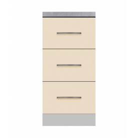 Тумба з трьома ящиками зі стільницею 1-ї категорії ширина 500 МАКСІ МЕБЛІ Сірий/Ваніль (80130)