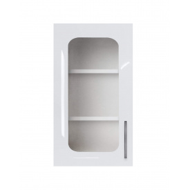 Навісна шафа-вітрина (однодверна) (скло 4 мм) з фарбованими МДФ фасадами ширина 400 МАКСІ МЕБЛІ (5102472)