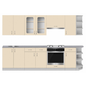 Кухня Екко Lambordia ширина 2900 МАКСІ МЕБЛІ Сірий/Ваніль (5103002)