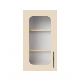 Шафа-вітрина (однодверна) (скло 4 мм) ширина 500 МАКСІ МЕБЛІ Сірий/Ваніль (80039)